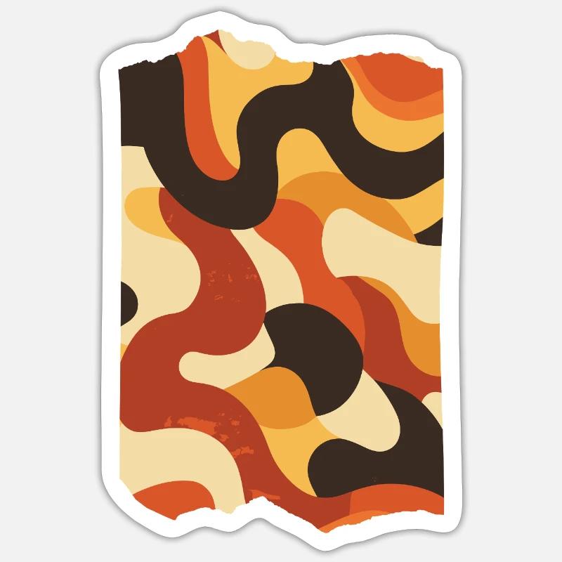Retro 60s / 70s Pattern Sticker size S (10 x 10 cm)
