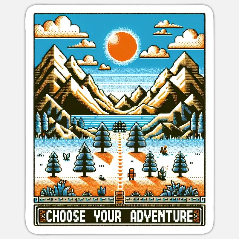 Aventure de jeu rétro - Sticker taille S (10 x 10 cm) - blanc mat
