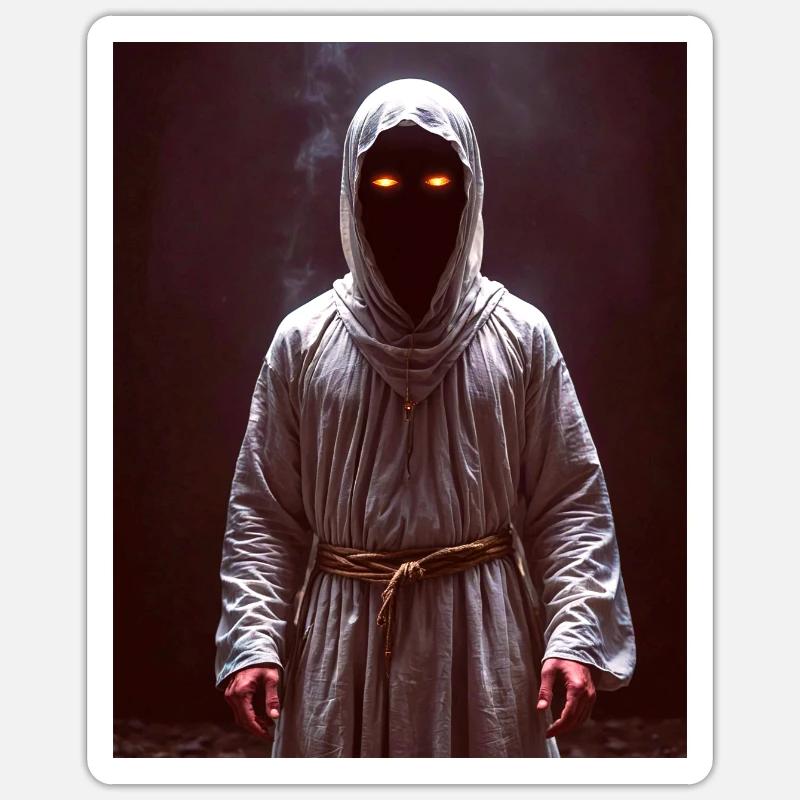 Noppera-bō ghost standing motionless, - Sticker size S (10 x 10 cm) - white matte