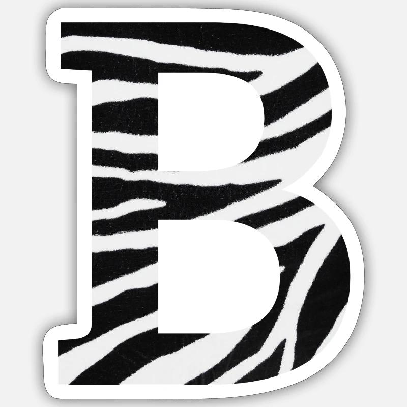 Buchstabe b Zebra - Sticker Größe S (10 x 10 cm) - Mattweiß