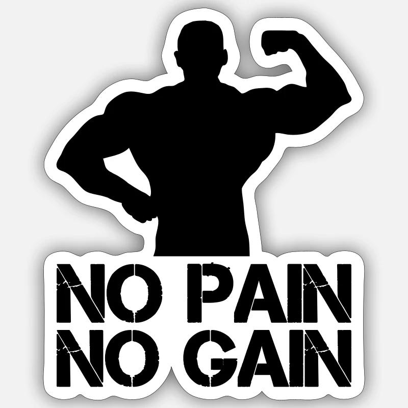 Gain de douleur Bodybuilder Sticker taille S (10 x 10 cm)
