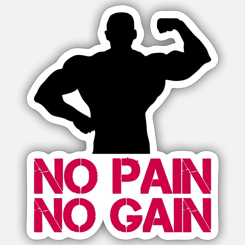 Gain de douleur Bodybuilder Sticker taille S (10 x 10 cm)