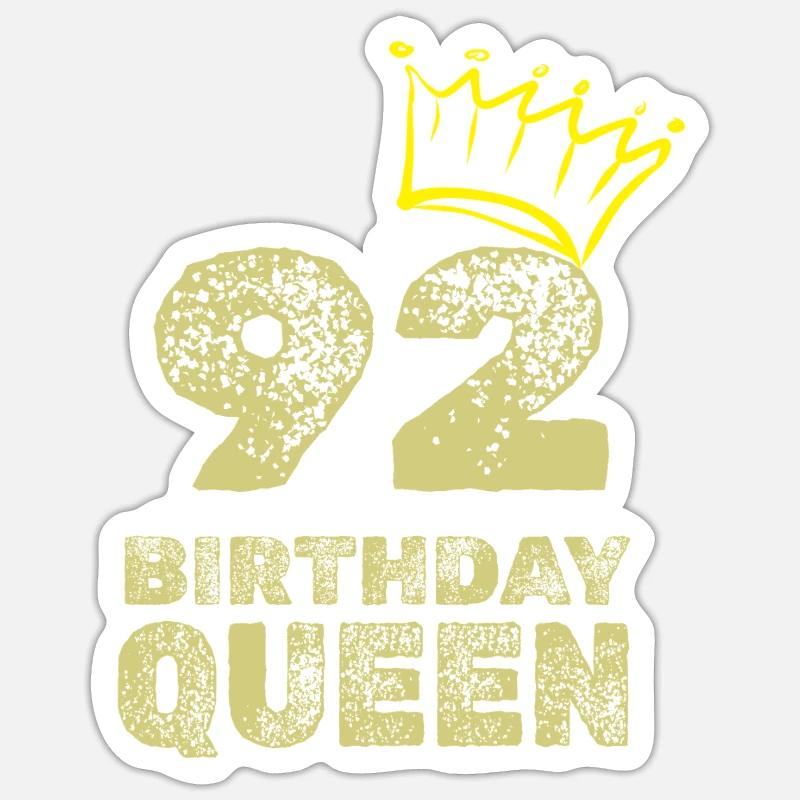 Age 92 - Sticker size S (10 x 10 cm) - white matte
