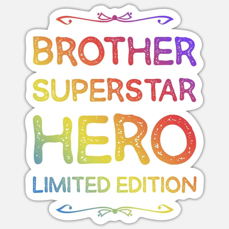 Bester Bruder Held Spruch - Sticker Größe S (10 x 10 cm) - Mattweiß
