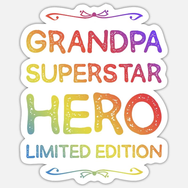 Bester Opa Held Spruch Sticker Größe S (10 x 10 cm)