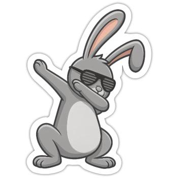 Easter Bunny Dab Easter - Sticker size S (10 x 10 cm) - white matte - Front