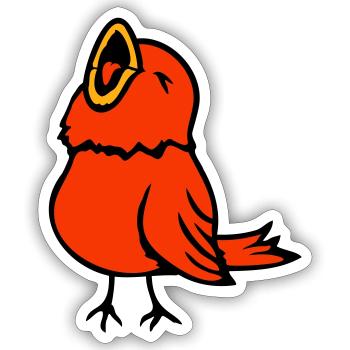 Wellensittich Singvogel Spatz Vogel zwitschert süß - Sticker Größe S (10 x 10 cm) - Mattweiß - Vorne