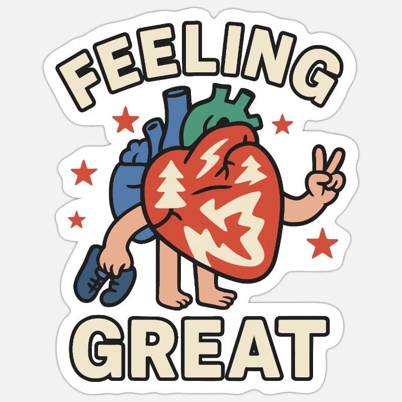 Feeling Great - Sticker size S (10 x 10 cm) - white matte