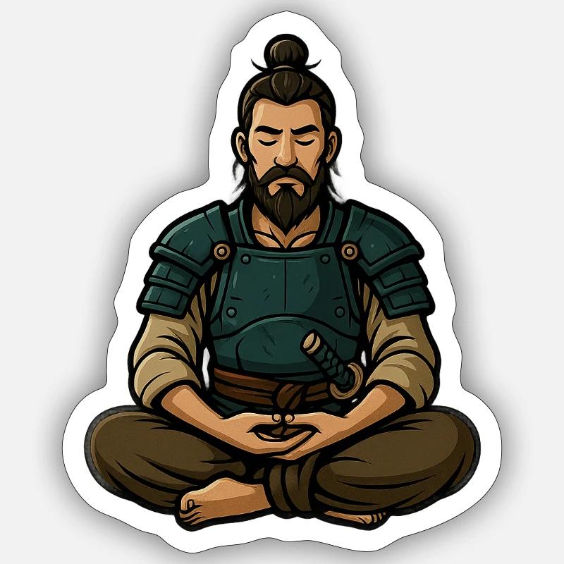 Zen Samurai – Strength through inner peace Sticker size S (10 x 10 cm)