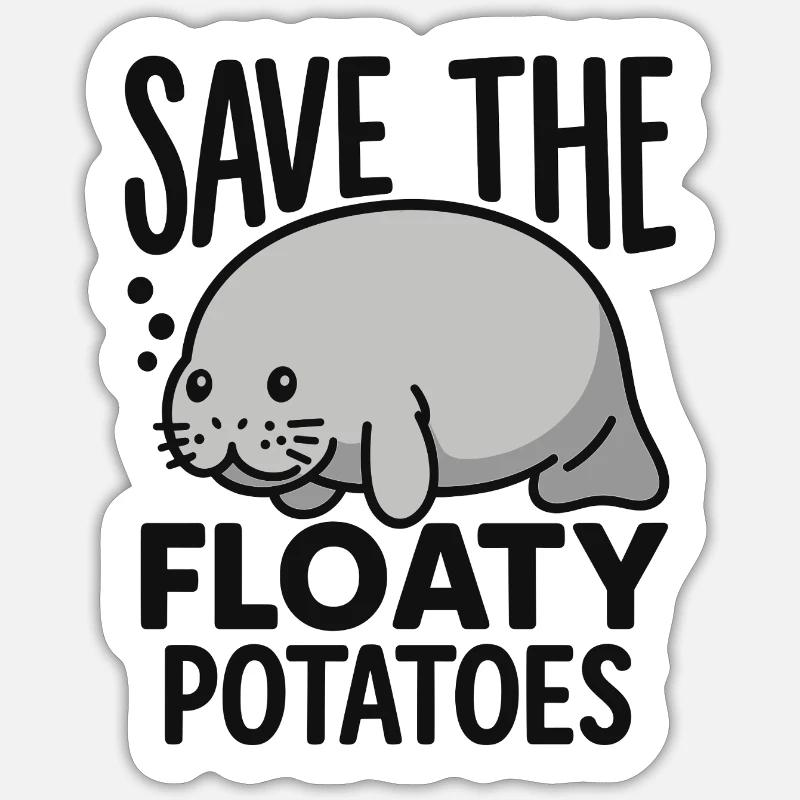 Save the floaty potatoes - Sticker size S (10 x 10 cm) - white matte