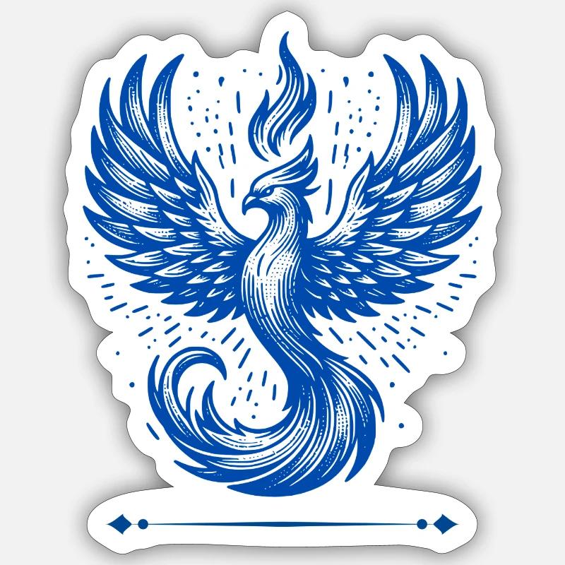 Flammenflug - Sticker Größe S (10 x 10 cm) - Mattweiß