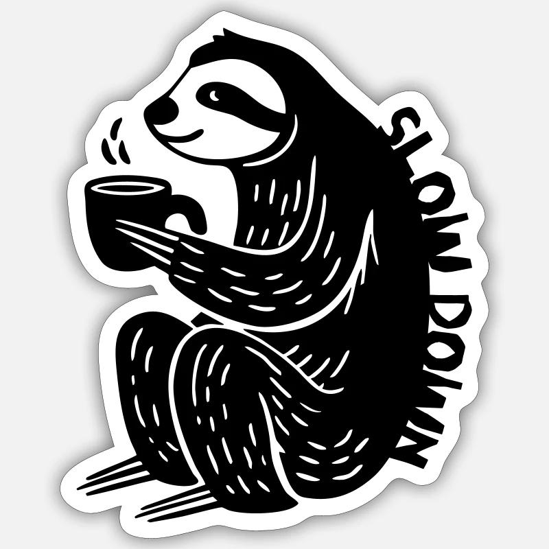 Slow Down - Sticker size S (10 x 10 cm) - white matte