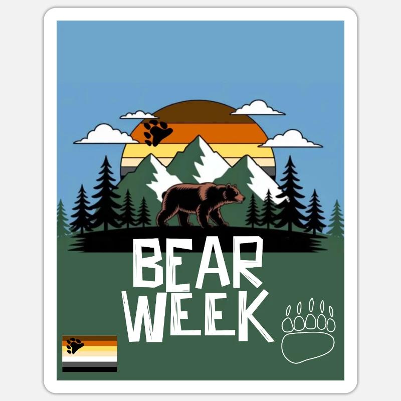 bear Week - Sticker size S (10 x 10 cm) - white matte