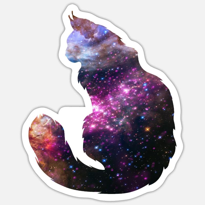 Space cat Sticker Größe S (10 x 10 cm)
