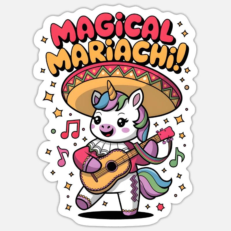 Magische Mariachi - Sticker Größe S (10 x 10 cm) - Mattweiß