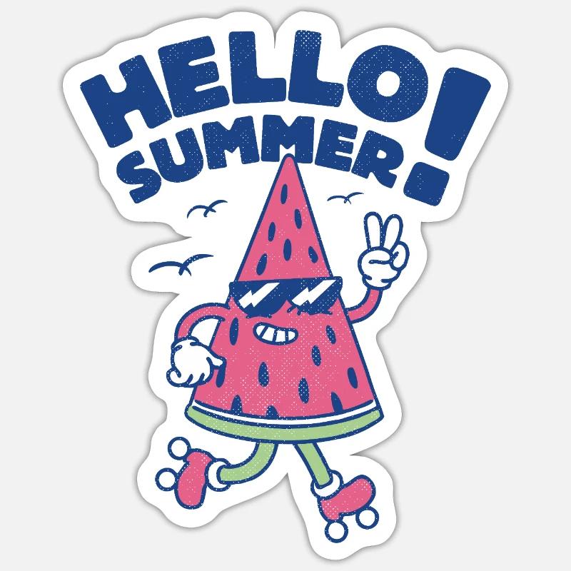 Hello Summer - Watermelon - Sticker size S (10 x 10 cm) - white matte