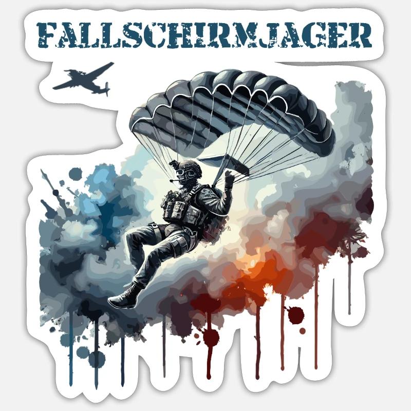 Fallschirmjäger 2 - Sky Warriors - Sticker Größe S (10 x 10 cm) - Mattweiß
