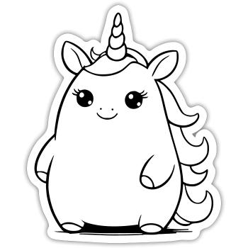 Chubby unicorn as vector illustration - Sticker size S (10 x 10 cm) - white matte - Front
