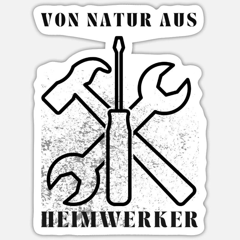 Do-it-yourselfers by nature – tool design - Sticker size S (10 x 10 cm) - white matte