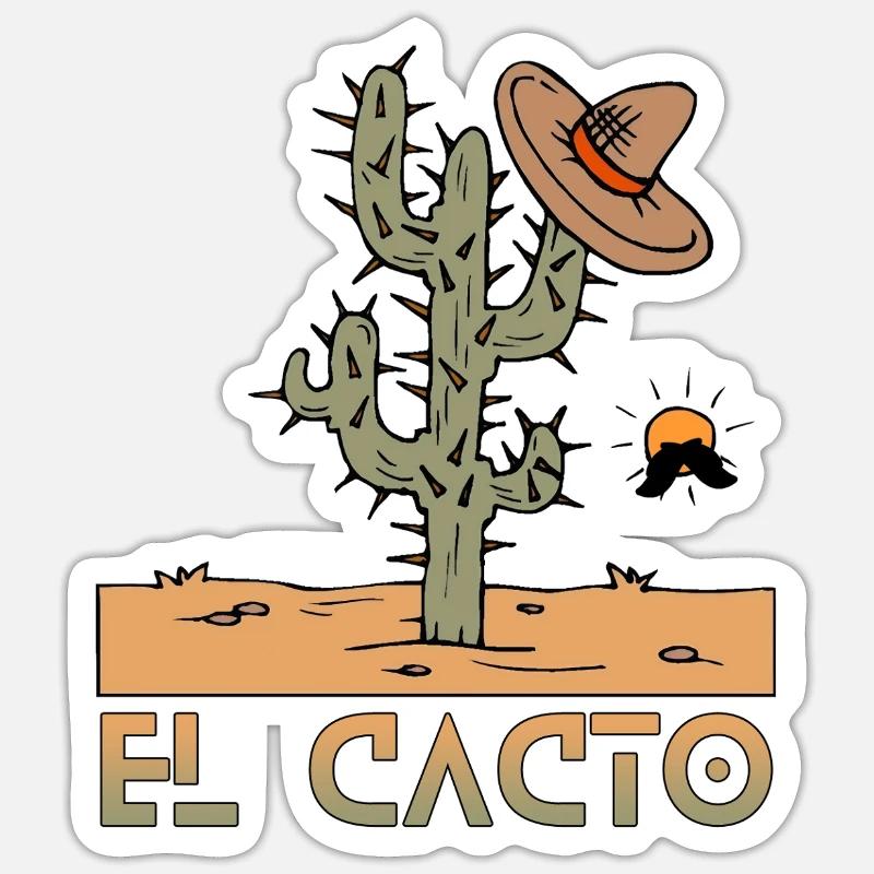 El Cacto 2 - Sticker size S (10 x 10 cm) - white matte