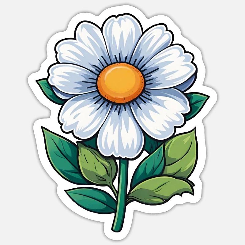 Small White Flower - Sticker size S (10 x 10 cm) - white matte
