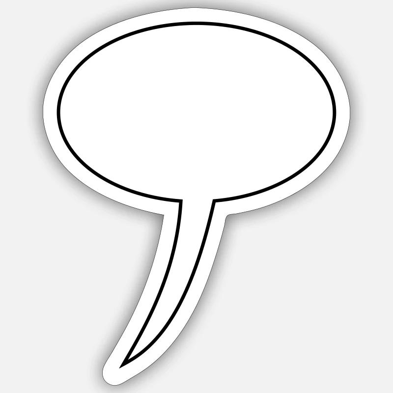 Sprechblase Design Lang - Sticker Größe S (10 x 10 cm) - Mattweiß