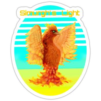 Leuchtend Orange Cyber Bird: Vogel der Glücklichen - Sticker Größe S (10 x 10 cm) - Mattweiß - Vorne