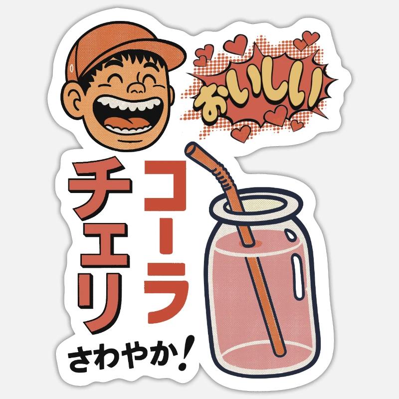 Cherry Cola Refreshing! - Sticker Größe S (10 x 10 cm) - Mattweiß