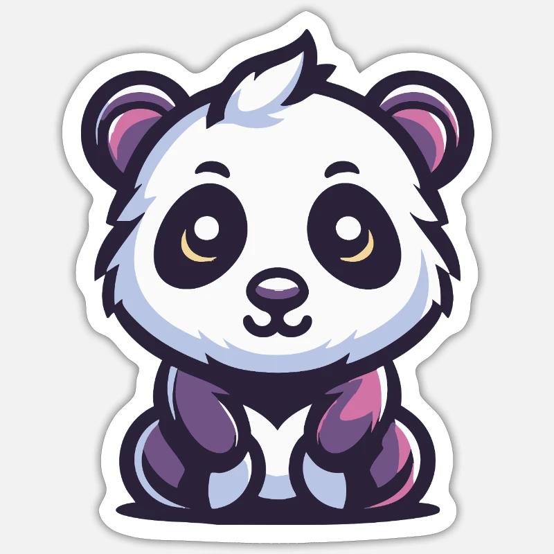 Süßer Panda - Sticker Größe S (10 x 10 cm) - Mattweiß