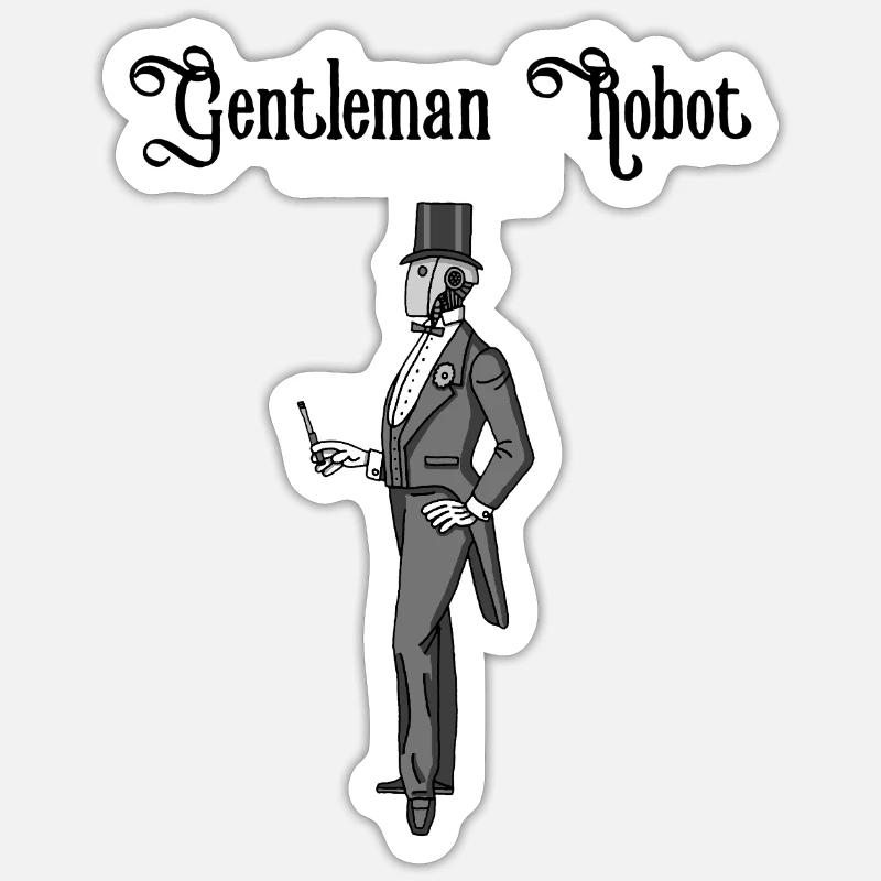 Robot du passé - Sticker taille S (10 x 10 cm) - blanc mat