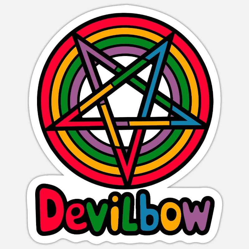 Devilbow - Sticker Größe S (10 x 10 cm) - Mattweiß