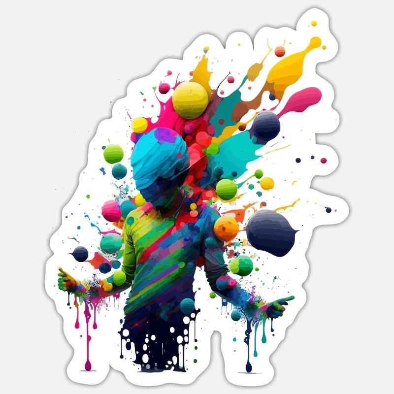 Farbexplosion - Sticker Größe S (10 x 10 cm) - Mattweiß