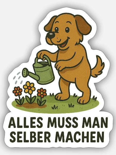 Alles muss man selber machen - Sticker Größe S (10 x 10 cm) - Mattweiß
