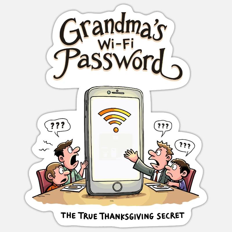 Omas WLAN-Passwort - Sticker Größe S (10 x 10 cm) - Mattweiß