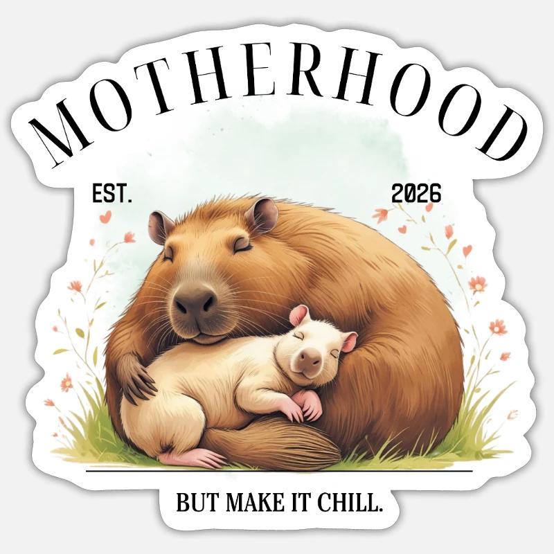 La maternité – mais faites-la chiller - Sticker taille S (10 x 10 cm) - blanc mat