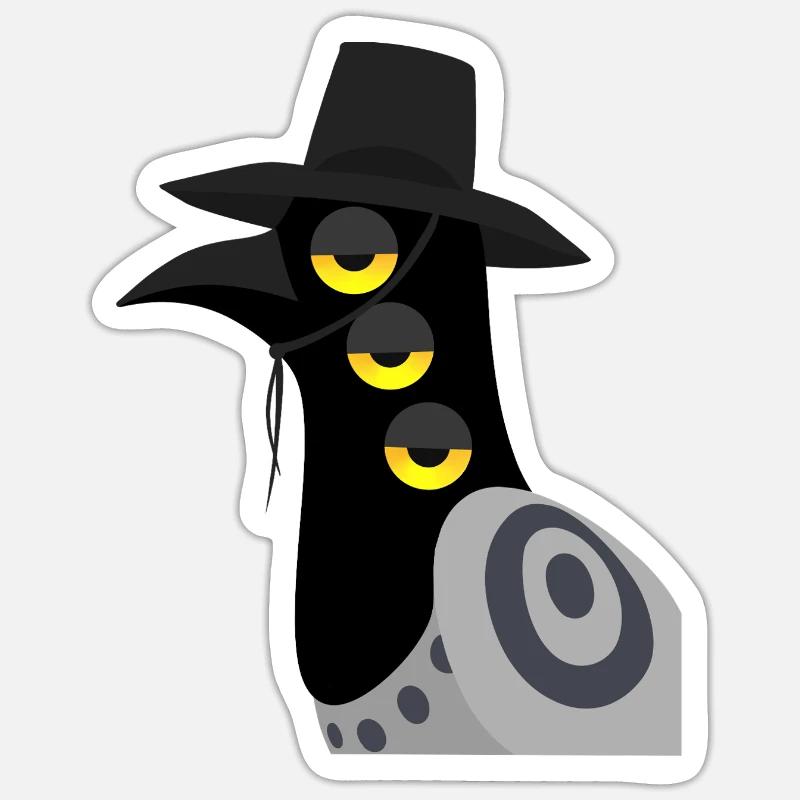 Dämonischer Vogel skeptisch - Sticker Größe S (10 x 10 cm) - Mattweiß