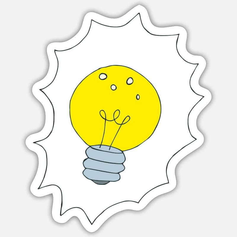 Illustration créative de l’ampoule - Sticker taille S (10 x 10 cm) - blanc mat
