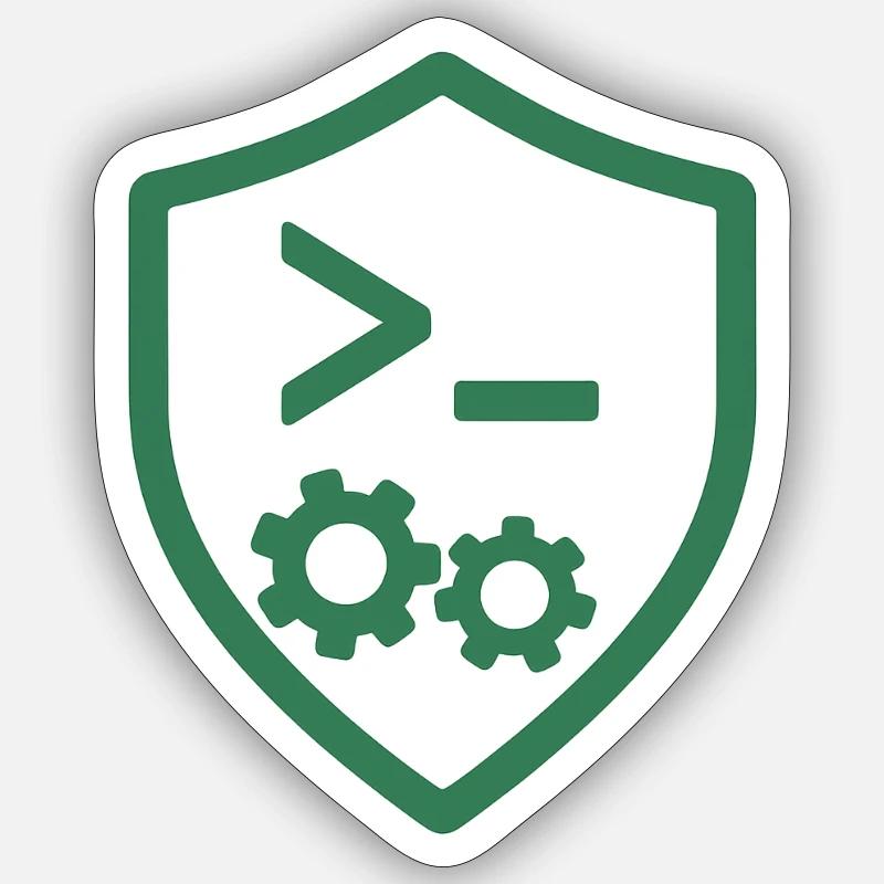 Code Schild mit Zahnrädern - Sticker Größe S (10 x 10 cm) - Mattweiß