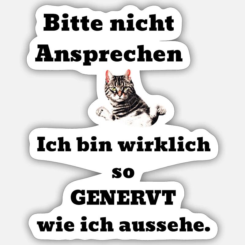 Dire chat agacé Sticker taille S (10 x 10 cm)