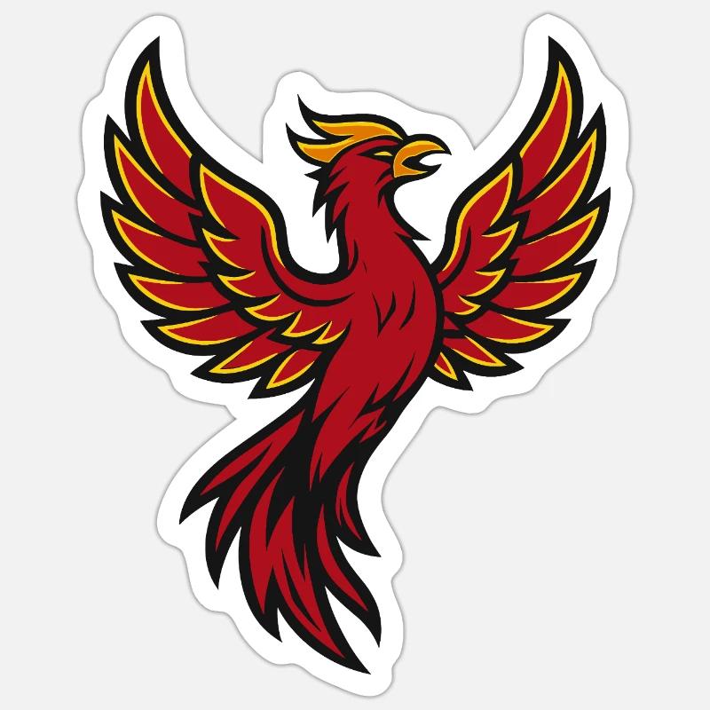 Phoenix - Feuervogel Sticker Größe S (10 x 10 cm)