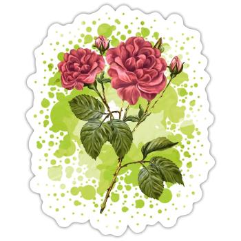 Blumen - Sticker Größe S (10 x 10 cm) - Mattweiß - Vorne