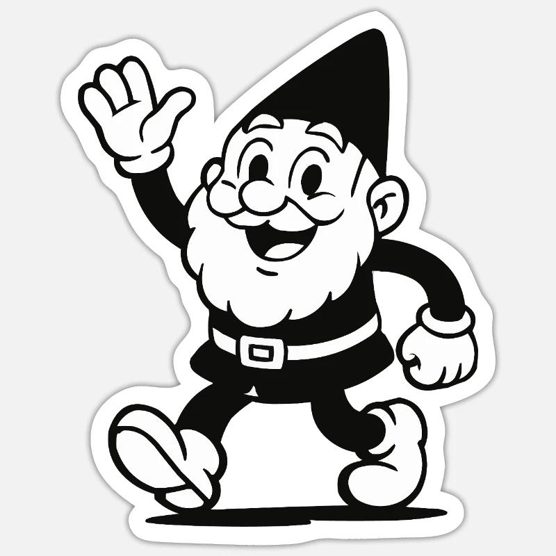 gartenzwerg - Sticker Größe S (10 x 10 cm) - Mattweiß