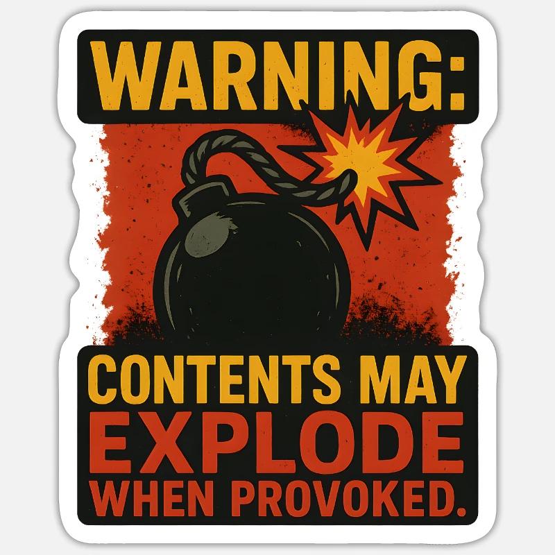 Le contenu peut exploser - Sticker taille S (10 x 10 cm) - blanc mat