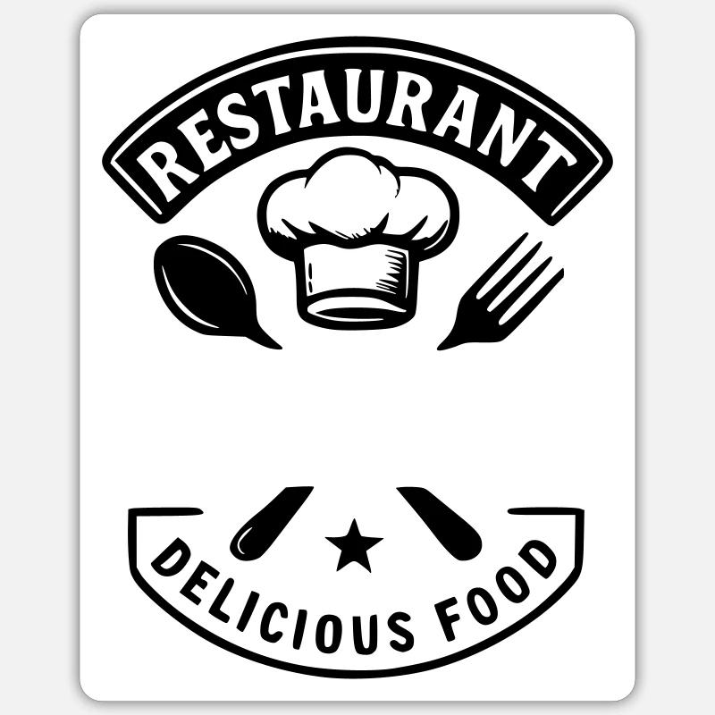 Restaurant leckeres Essen - NAME - Sticker Größe S (10 x 10 cm) - Mattweiß