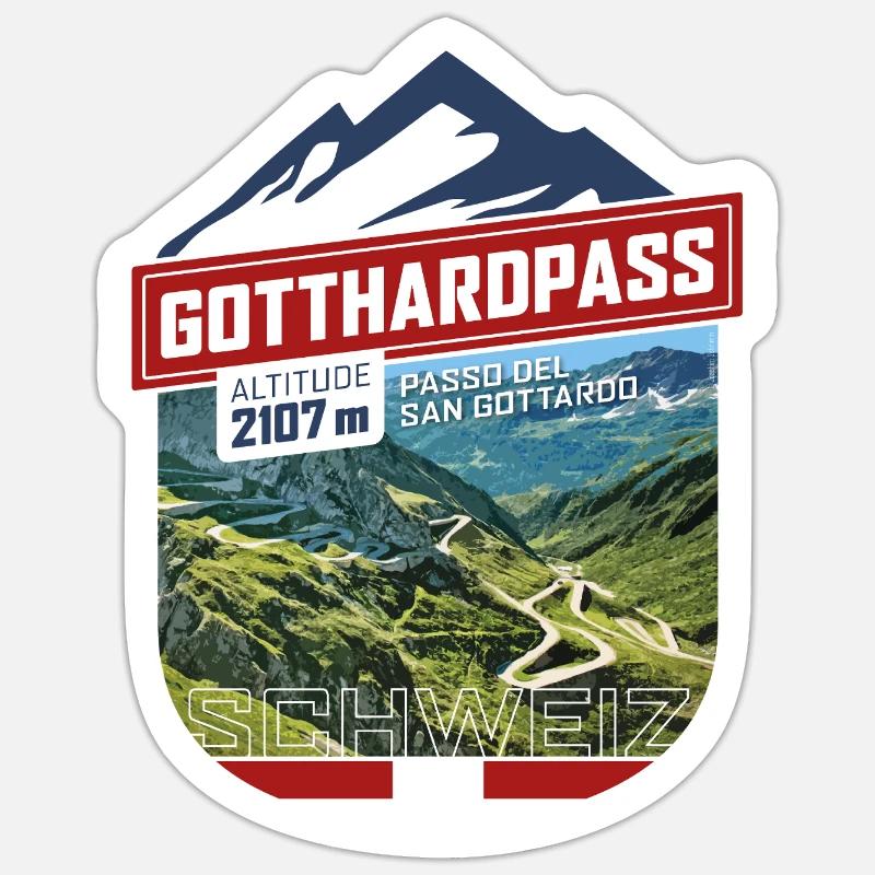 Gotthard Pass | Sticker Sticker size S (10 x 10 cm)