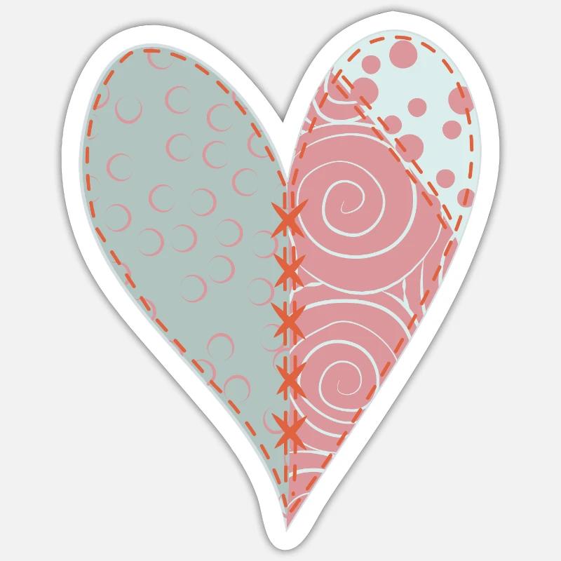 Patchwork Heart No3 Sticker size S (10 x 10 cm)