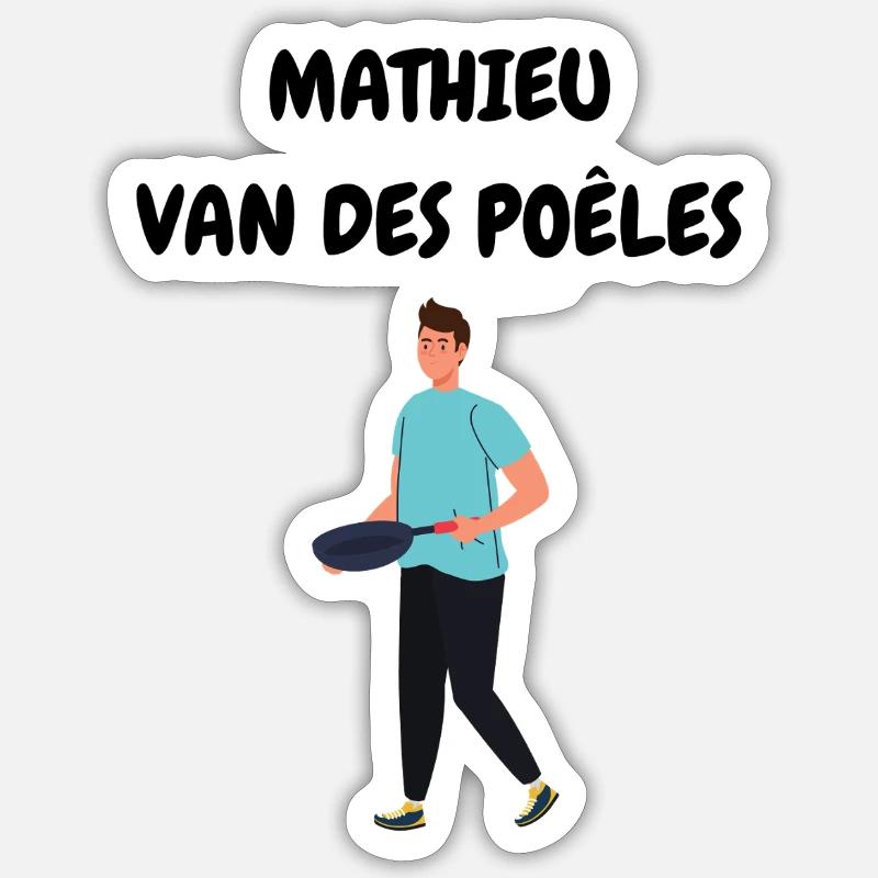 MATHIEU VAN DES POÊLES - Sticker taille S (10 x 10 cm) - blanc mat