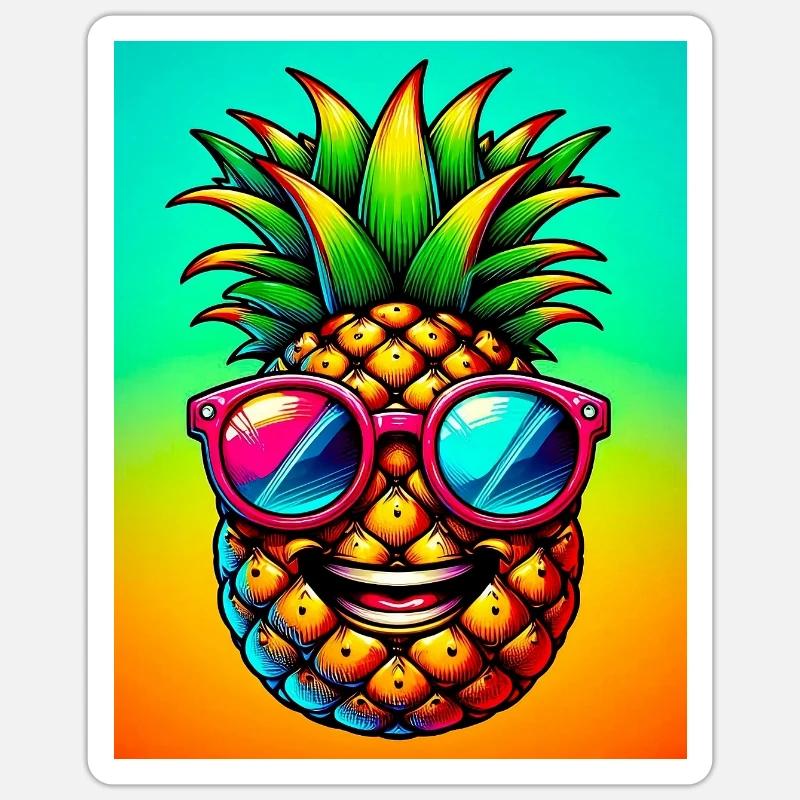 Pineapple - Sticker size S (10 x 10 cm) - white matte