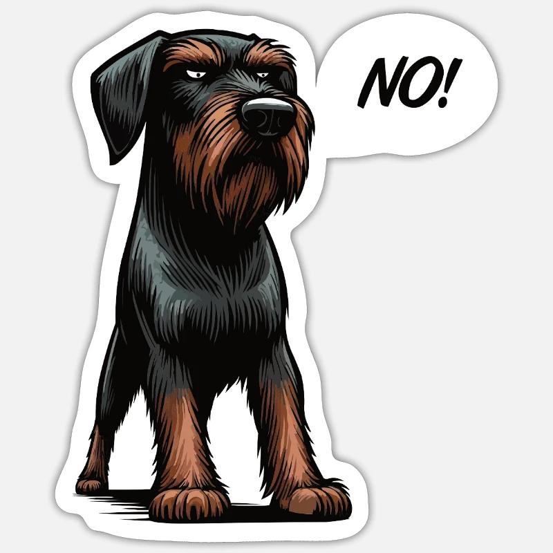 No Deutsch Drahthaar Deutsch-Drahthaar Besitzer - Sticker Größe S (10 x 10 cm) - Mattweiß
