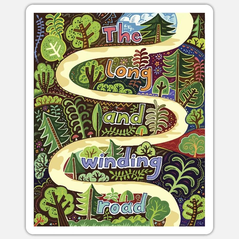 Gewundenen Weg – Vektor Illustration - Sticker Größe S (10 x 10 cm) - Mattweiß